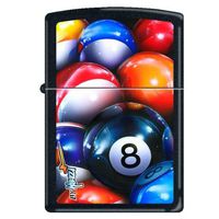 Zippo "Mazzi-8 Ball-Billiards" Black Matte Lighter, 1280