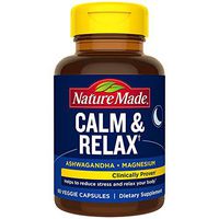 Nature Made Calm & Relax with Magnesium and Ashwagandha for Stress Relief, 60 Count, 60 Count