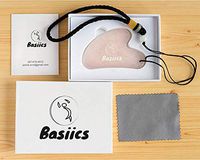 Basiics Gua Sha Anti Aging Scraping Massage Tool (Rose)– 100% Natural Jade Stone - Face Slimming/Toning, Remove Double Chin & Eye Puffiness - Includes a String and User Manual