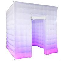 Inflatable Portable Photo Booth-DIY Selfie Photo Booth Tent Enclosure with 17 Colors LED Changing Lights and Inner Air Blower for Christmas Day, New Year,Parties,Promotions Advertising (1 Door)­
