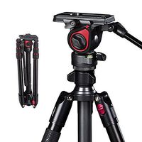 miliboo MUFA Professional Aluminum Portable T Camera Video Tripod with Hydraulic Head Tripod Stand