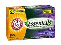 Arm & Hammer Essentials Lavender & Linen Fabric Softener Sheets, 100 CT (Pack of 6)