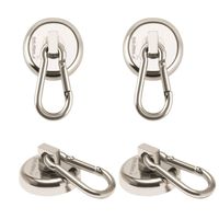 Ant Mag - Carabiner Magnetic Hooks 80LBS Heavy Duty Neodymium Magnet Carabiner with Swivel Carabiner Snap Hook for Indoor/Outdoor Hanging Bagnet Grill Kitchen Purse Factory Warehouse Office (4Pack)