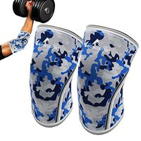 Compression Elbow Sleeves(Pair), 5mm Neoprene,Perfect Support for Crossfit,Weightlifting,Powerlifting,Tennis, Golf & Basketball (Small, Blue Camo)