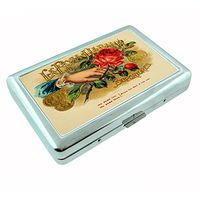 Perfection In Style Metal Silver Cigarette Case Vintage Tobacco Labels Design 009