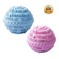 Laundry Ball Set, Lovfri Eco Friendly Washing Ball Super Laundry Balls with Professional Flocking Storage Bag and Hook, Reusable Without Detergent(Pink,Blue)