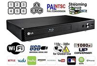 LG BP-350 Region Free Blu-ray Player, Multi Region Smart WiFi 110-240 Volts, 6FT HDMI Cable & Dynastar Plug Adapter Bundle Package