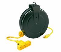 Alert Stamping 5000M-30GF-CB Retractable Extension Cord Reel w/Circuit Breaker, 30-Feet