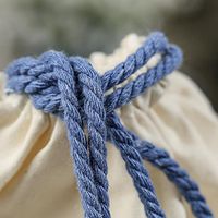 Factory Direct Craft Package of 10 Light Cotton and Muslin Bags with Blue Rope Handles for Favors, Crafting and Creating