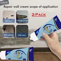 Wall Repairing Ointment Paste/White Latex Waterproof Repair Wall Ointment/Wall Repair Paste Cream for Wall Hole Crack Dent Stain Repair,Nail Holes/Painting/Peeling/Yellowed Wall Repair(150ml (2-Pack)