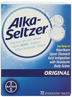 Alka-Seltzer Effervescent Tablets, Original 72 ea (Pack of 4)