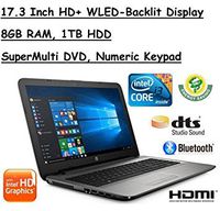 2017 Edition HP 17.3 Inch HD+ (1600x900) SVA BrightView High Performance WLED-Backlit Laptop, Intel Core i3-6100U 2.3GHz, 8GB RAM, 1TB HDD, Win10