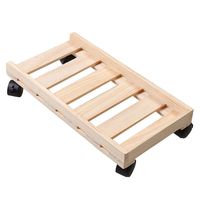 Mobile PC Stand,Wooden CPU Stand Mobile Computer Tower Holder with 4 Lockable Rolling Wheels,Heat Dissipation Floor Stand for Moving PC Computer,Potted Plant