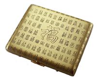 Shonan Fashion Durable Antique Nobility Gold Bronze Men's Cigarette Case Cig Holder Fuku (Gold-Fuku)