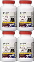 Acid Gone Antacid Chewable Generic for Gaviscon Extra Strength Chewable Tablets 100 Ct. Per Bottle Pack of 4 Bottles Total 400 Tablets