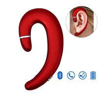 Ear Hook BT Wireless Headphones,SUN RAIN Ear Plug Noise Cancelling Earpiece with Mic,Ear Hook Earuds HD Microphone 6Hrs Playtime Hand Free Calling, Instead of Bone Conduction Sport (Red)