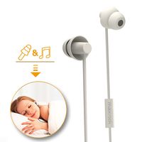 MAXROCK Sleeping Headphones, in-Ear Soundproof Earplug Soft Earbuds with Mic Noise Cancelling Sleep Earphones Earpods for Side Sleeper, Insomnia, Snoring, Air Travel, Bedtime Listening... (White)