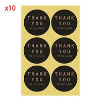 MEIYIN 60Pcs Thank You Square Circle Handmade Sticker Label Seal for Envelope Decor