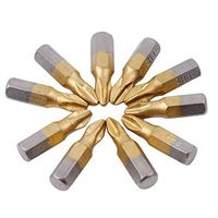 Meolin 10pcs 25mm 1/4"Shank Titanium Coated PH2 Magnetic Cross Electric Screwdriver Bit