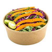 Round Food Container, Round Salad Container - Take Out, To Go - 25 oz - Kraft - Lid Sold Separately - Bio - 200ct - Restaurantware