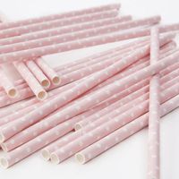 Ginger Ray Polka Dot Paper Party/Wedding Straws Baby, Pink