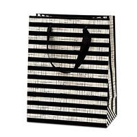 12ea - 10-1/4 X 4-3/4 X 12-1/2 Black Haute Striped Eurot Gusset - 4 3/4" Width 10 1/4"