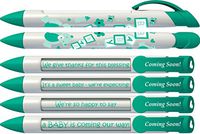 Greeting Pen Baby Pens- Coming Soon Birth Announcement Baby Rotating Message 6 Pen Set 36002
