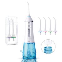 pibidi Water Flosser Professional Cordless Dental Oral Irrigator, Portable and IPX7 Waterproof, 3-Mode Teeth Cleaner, USB Rechargable Water Flossing with 300ML Cleanable Water Tank for Home and Travel
