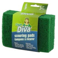 Dark Green Scour Pads -5 Count