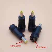 BIN BON - 2pcs/lot DC Power Plug 5.5 x 2.1mm Female to 4.8x1.7 mm male Jack Adapter Connector