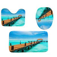 YAYUMI 3pcs Non-Slip Fish Scale Bath Mat Bathroom Kitchen Carpet Doormats Decor