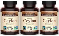 Organic Ceylon Cinnamon (100% Certified) Supplement, 90 Capsules Per Bottle (3 Bottles) by Ceylon Cinnamon Shop