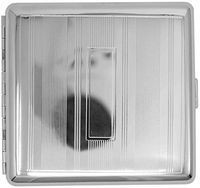 Silver Plate (Full Pack Kings) Metal-Plated Cigarette Case & Stash Box