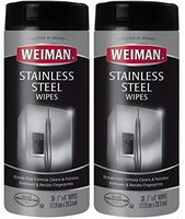 Weiman Stainless Steel Cleaning Wipes [2 Pack] Removes Fingerprints, Residue, Water Marks and Grease From Appliances - Works Great on Refrigerators, Dishwashers, Ovens, Grills and More(8 x 6.6 x 3.2)