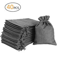 40 Pcs Burlap Bags with Drawstring 5 x 4 Inch -Natural Linen Bag Gift Bags Jewelry Sacks Strong Small Jute Bag for Festivals, DIY Craft, Present, Party Favors, Snacks, Jewelry and Anniversaries