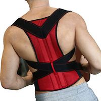 Back Support with 2 pcs Steel for Posture Corrector and Adjustable Double Pull Shoulder Back Support Belt S-XXL by Aofit (M, Red)