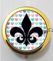 BlackKey Fleur De Lis Design 3-Compartment Decorative Pocket Gift Box Case Organizer for Pill, Color 2 -393
