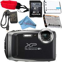 Fujifilm FinePix XP130 Digital Camera (Silver) #600019824 + Camera Floating Strap + Replacement Lithium Ion Battery + Microfiber Cloth Bundle