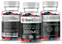 BeriBera Premium Hemp Extract Gummies Natural Organic Isolate Gummy Bears 300 mg - 10 mg per Gummy - 30 ct - Stress & Anxiety Relief - Pain Relief - Made in USA