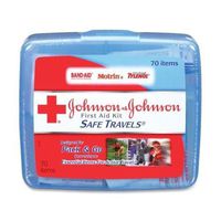 Johnson&Johnson Safe Travels First Aid Kit,70 Pieces,5-1/2"x6-1/4"x1-1/2" (8274)