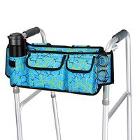 SupreGear Walker Bag, High Quality Folding Walker Basket Organizer Pouch Tote for Any Walker Style Rollator and Wheelchair (Blue)