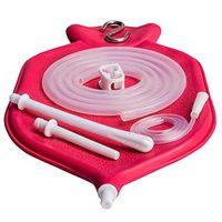HealthAndYoga(TM) Enema Bag Kit (2 Quart) - Mess-Free, Hygienic Enema - Back Flow Prevention Valve - Rubber Latex Bag, Silicone Tubings with Privacy Storage Bag and Sterile Enema Sheet