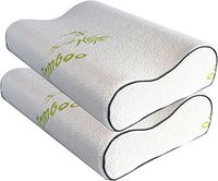 MORE Comfort (2 Pack) Memory Foam Bamboo Cover Pillow(19.7x14.2x4.9/4.1), Sleep Better Contour Bed Pillow.