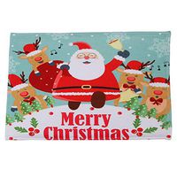 Fullfun 40 x 60cm Non-Slip Doormat Christmas Style Santa Claus Kitchen Bathroom Carpet (B)