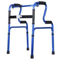 EGCLJ Elderly Standard Walking Frame Wheelless Stainless Steel Folding Walker Adjustable Height Medical Handrail Assist Walking Aid