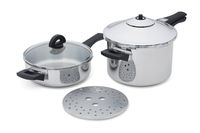 Kuhn Rikon Duromatic Stainless-Steel Pressure Cooker 2pc Set: 2Qt Fry Pan & 5-Qt Saucepan