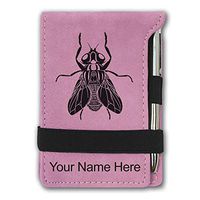 Mini Notepad, Housefly, Personalized Engraving Included (Pink)