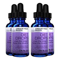 Create Your Shape Diet Drops - 4 Pack Combo - Lose Weight - Burns Belly Fat - with African Mango - Amino Acids - Appetite Suppressant - Safe and All Natural - Made in The USA