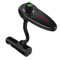 Bluetooth FM Transmitter, PANICKY Wireless in-Car FM Transmitter Radio Adapter Hands Free Car Kit with 5V/2.4A USB Car Charger Support TF Card and USB Flash Drive