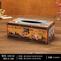 T-ZJHC European Creative Retro Tissue Box Home Room Bedroom Napkin Tray Living Room Coffee Table Storage, Purple